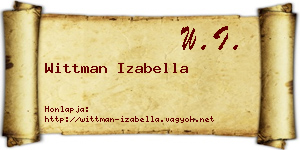 Wittman Izabella névjegykártya
